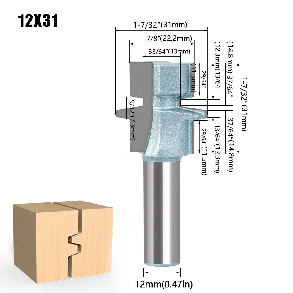 Holz Fräser 8mm und 12mm 1/2 Schaft - Präzises Trimmen und Zapfenfräsen