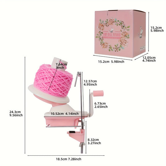Handkurbel Garnwickler rosa lila Kugelwickler für Strick und Häkelgarn