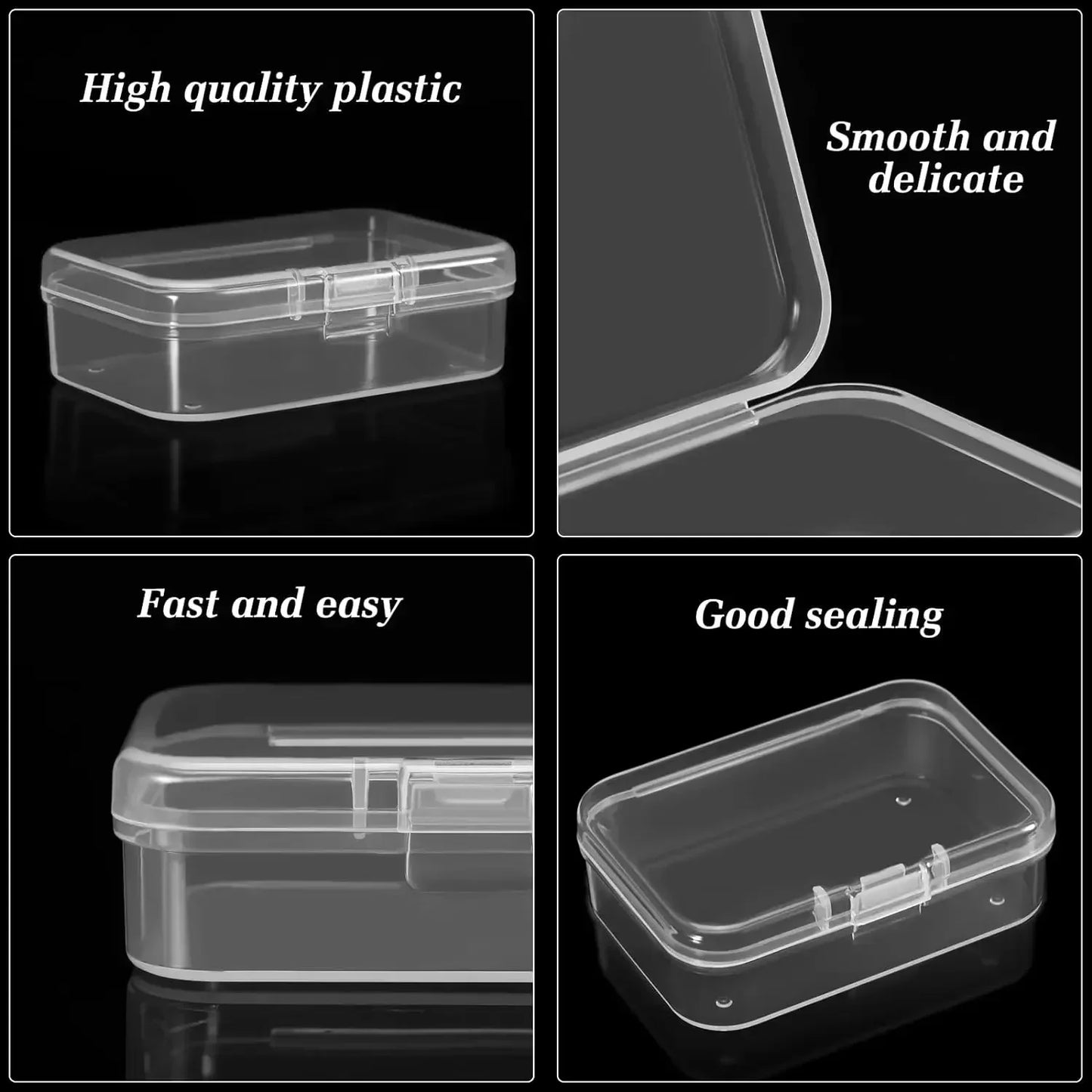 6er Set transparente Mini-Organizer mit Klappdeckel für kleine Gegenstände