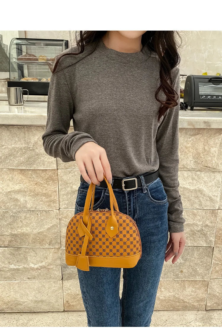 Leichte Koreanische Damen-Umhängetasche mit Blüten-Design und seidigem Innenfutter