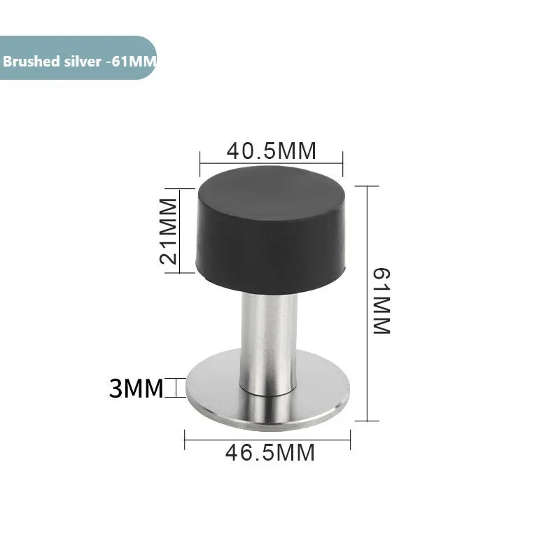 Nagelfreier Edelstahl Gummi Türstopper zur Boden- Wandmontage - Varianten