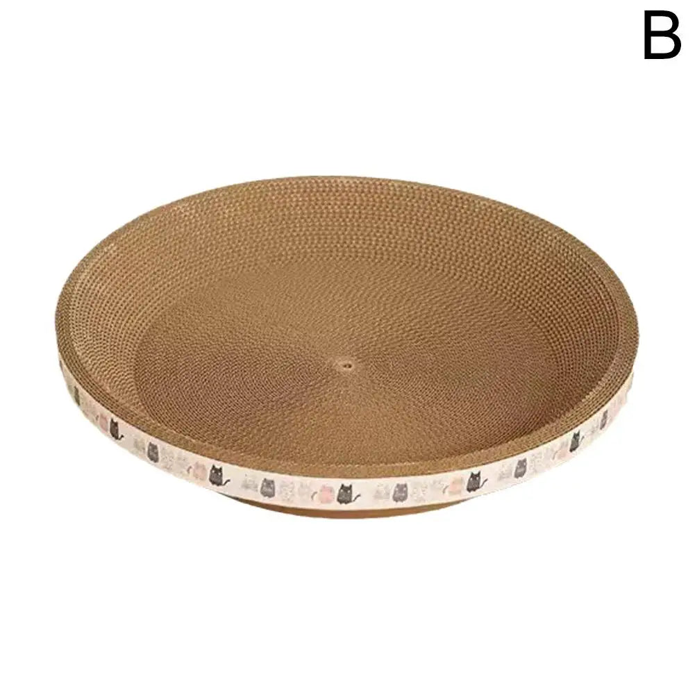 Katzenkratzblock aus Kunststoff, rund/oval, mit Liegefläche für Katzen