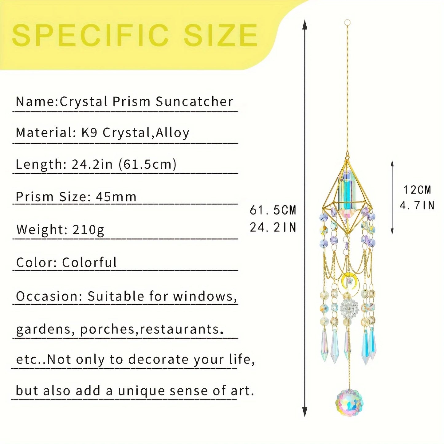 Kristall Prisma Fensterschmuck Hängeanhänger für Haus Garten Veranda