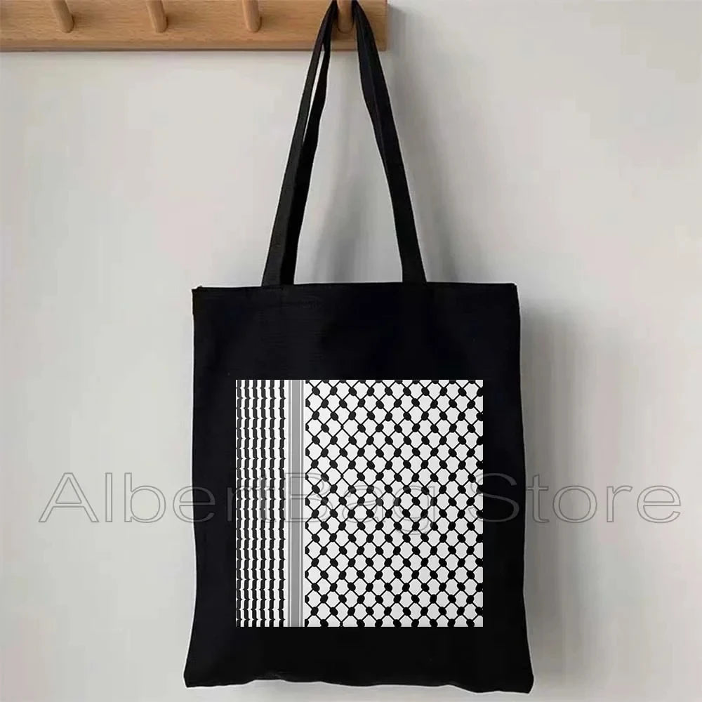 Canvas Einkaufstasche mit arabischer Kalligraphie und floralem Design