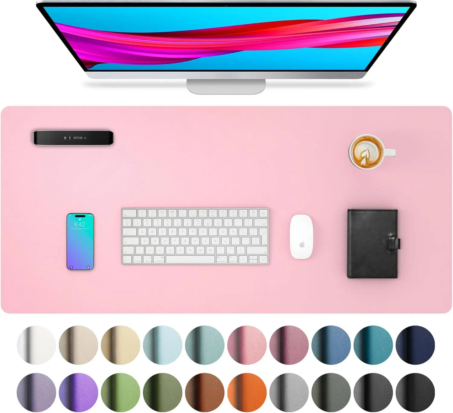 Wasserdichte große Schreibtischunterlage aus PU Leder für Büro und Gaming