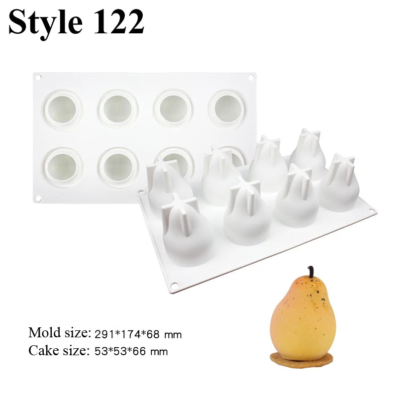 Vielseitige Silikonform für Birnen Mousse Kuchen und Desserts