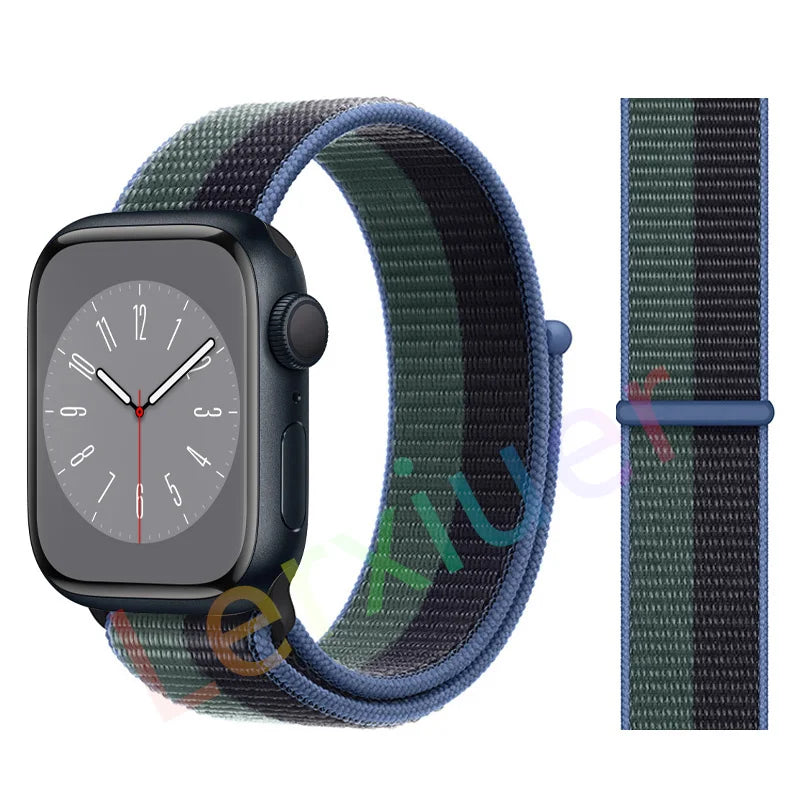 Nylon Schlaufenarmband für Apple Watch alle Serien und Größen