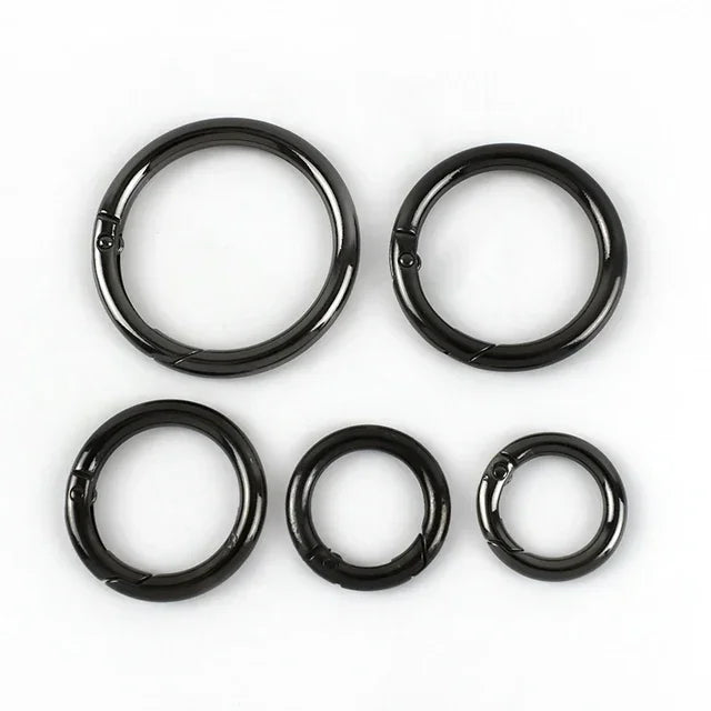 10er Set Metall Karabinerringe 10-50mm für Schlüsselanhänger und Taschen