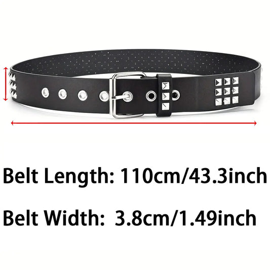 Y2K Punk Gürtel mit Quadratischen Nieten - Perlen Unisex Jeans Accessoire