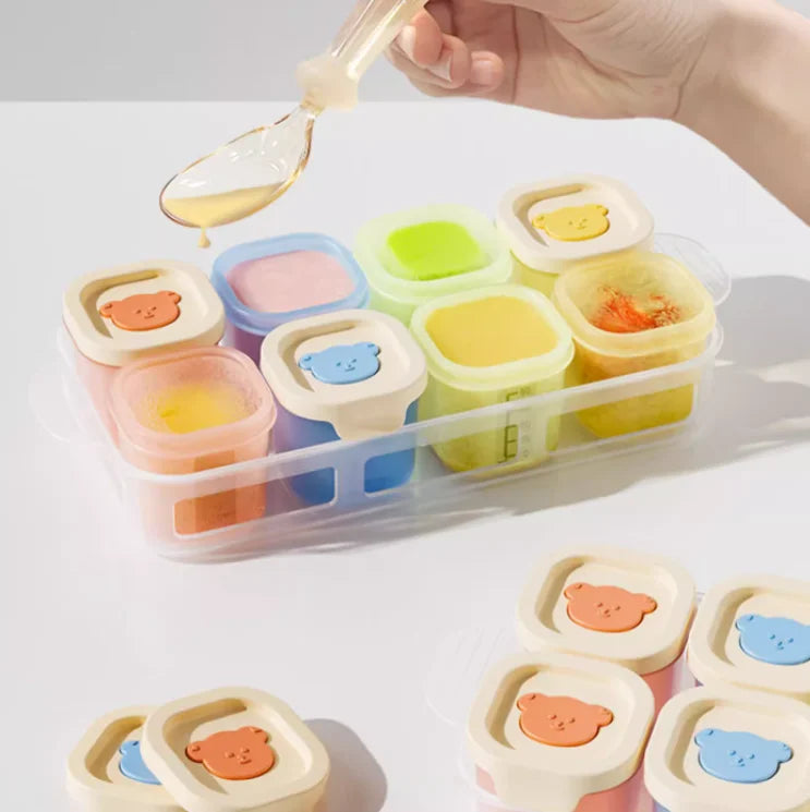 Kleine Lebensmittelbox für Babys mit Deckel, gedämpfte Kuchen- und Eiswürfelform
