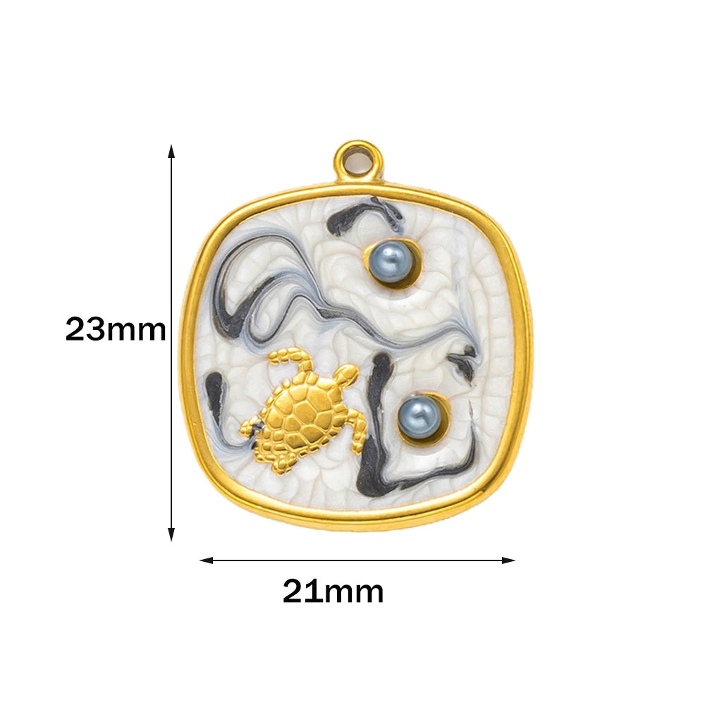 5-teiliges Edelstahl Charms Set Seestern golden für Schmuck DIY