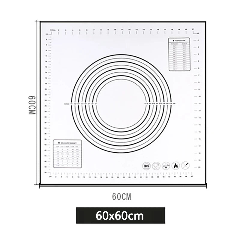 Silikon Backmatte Antihaft Teigrolle Knetmatte für Gebäck und Pizza