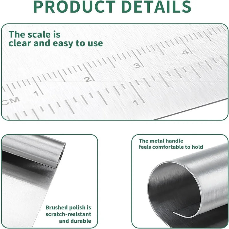 Edelstahl Pastöse Teigschaber mit Skala Kuchen Gebäckspatel Backwerkzeug