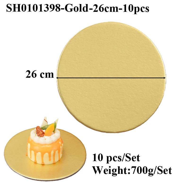 Runde Kuchenkartons 10-30 cm mit goldener oder silberner Beschichtung