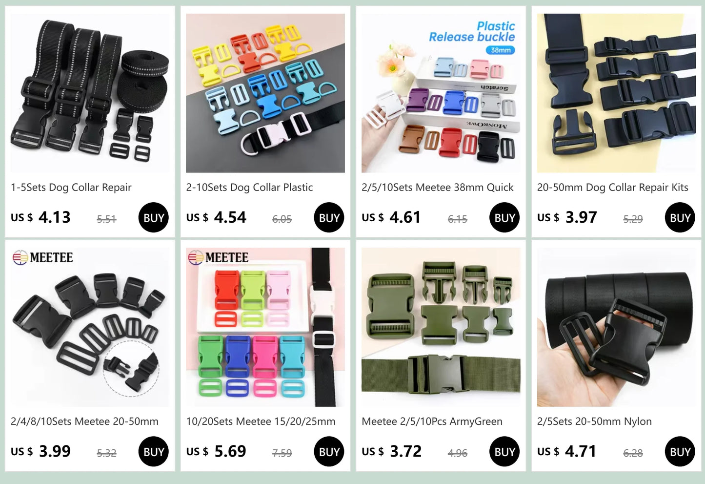 Meetee Kunststoff D-Ring Gurtband mit Schnalle – 20/25mm Sets-Yabubest - Home & More