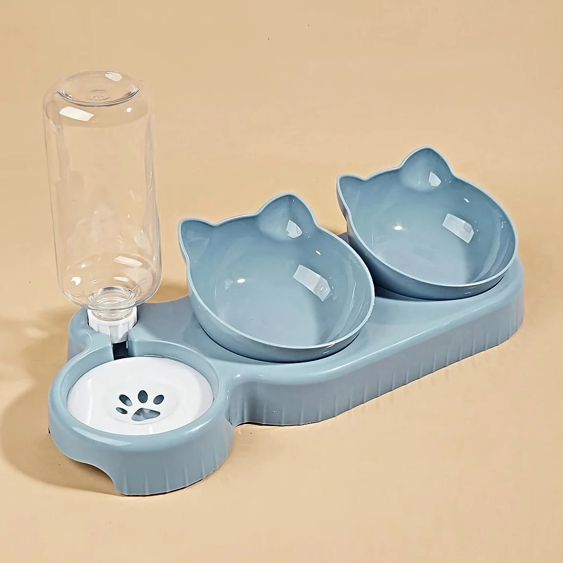 Katzen Trinkbrunnen mit Wasserzufuhr 3in1 Design Schutz vor Nackenschmerzen