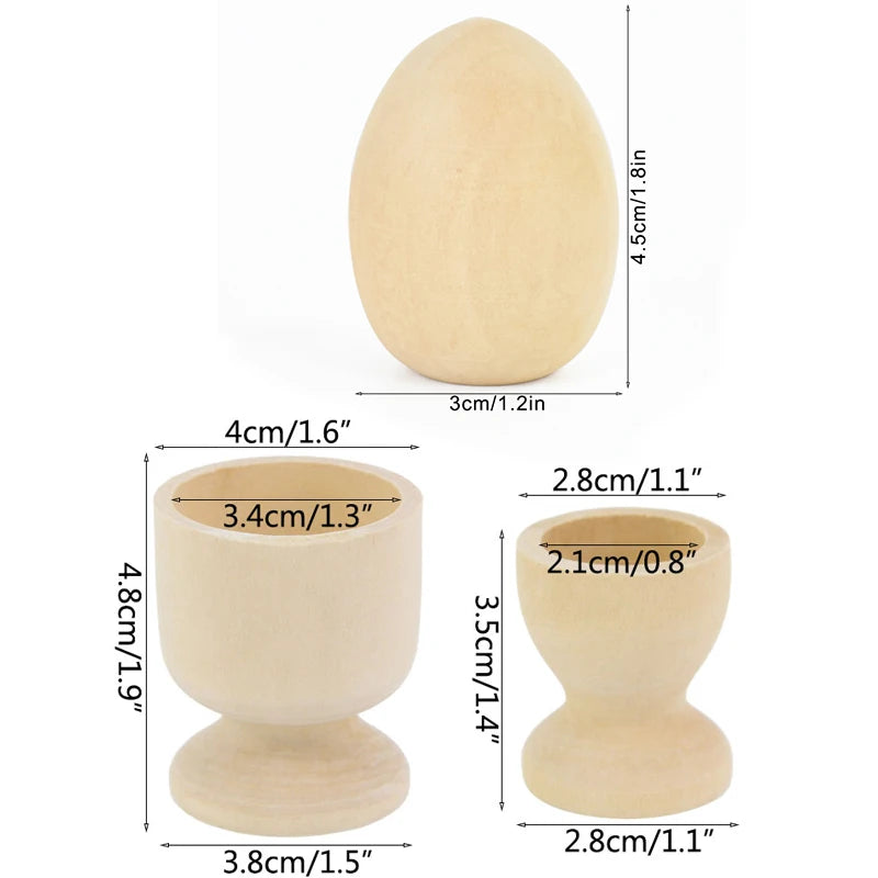 5 Stück Holz Eierhalter Ostern Ei Ständer DIY Graffiti Party Deko