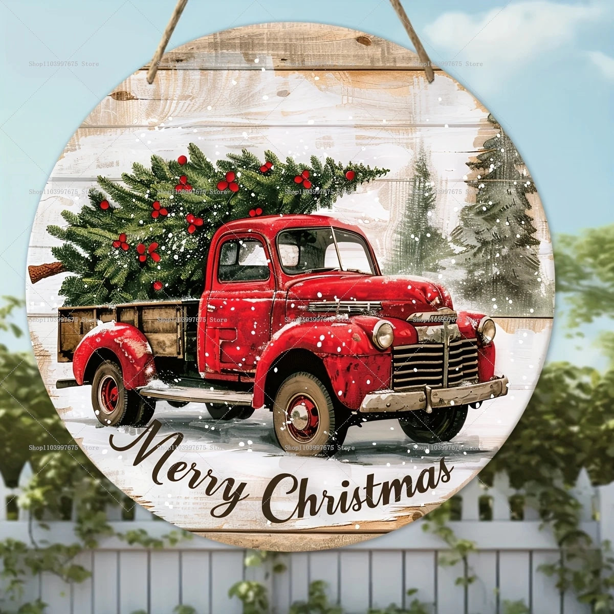 Dekorativer Holz Wandbehang mit festlichem Weihnachtsmotiv zur Gestaltung