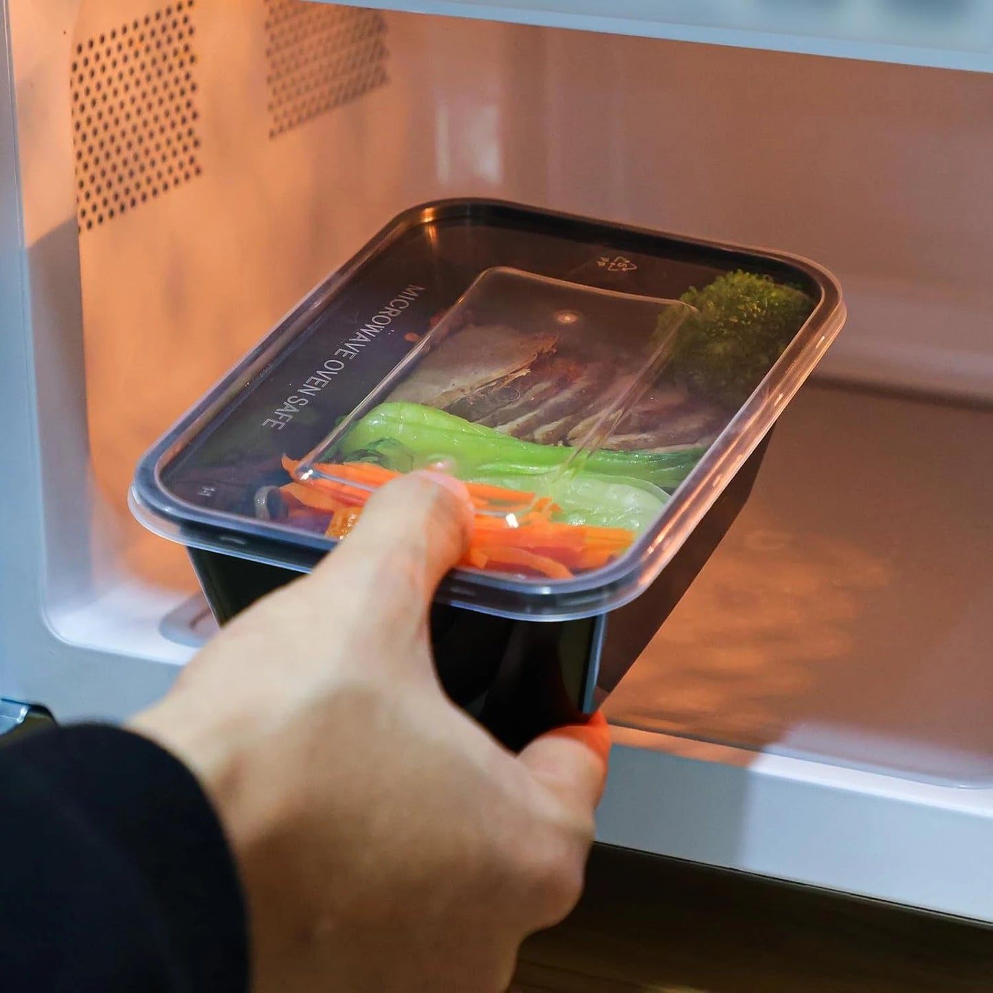 Einweg-Lebensmittelbehälter mit Deckel – Mikrowellengeeignet - Auslaufsicher