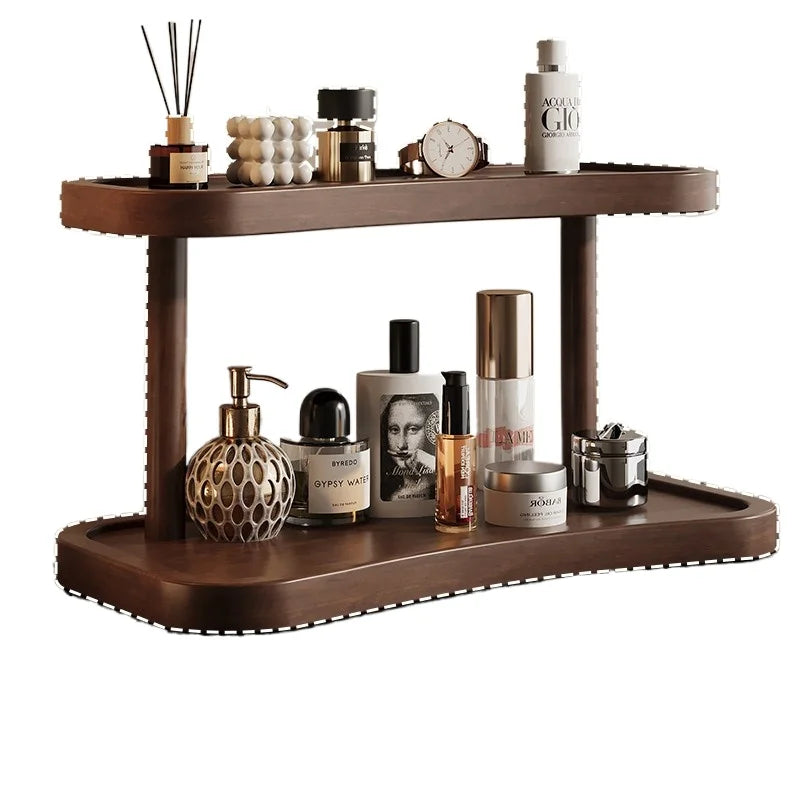 Praktischer Kosmetik Organizer aus Holz für Schreibtisch und Schminktisch