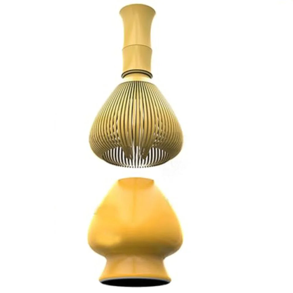 Wiederverwendbarer Matcha Schneebesen aus ABS mit Halter für grünen Tee-Yabubest - Home & More