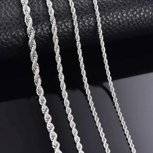925 Sterling Silber Seilkette in verschiedenen Breiten und Längen - Yabubest - Home & More