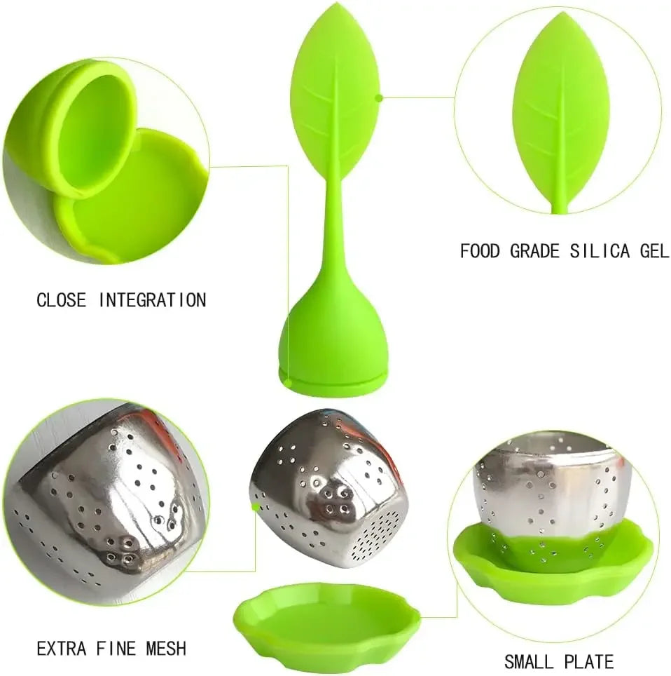 7-teiliges Tee Ei Set Gewürzfilter Silikon Kräuter Teebeutel Sieb Diffusor