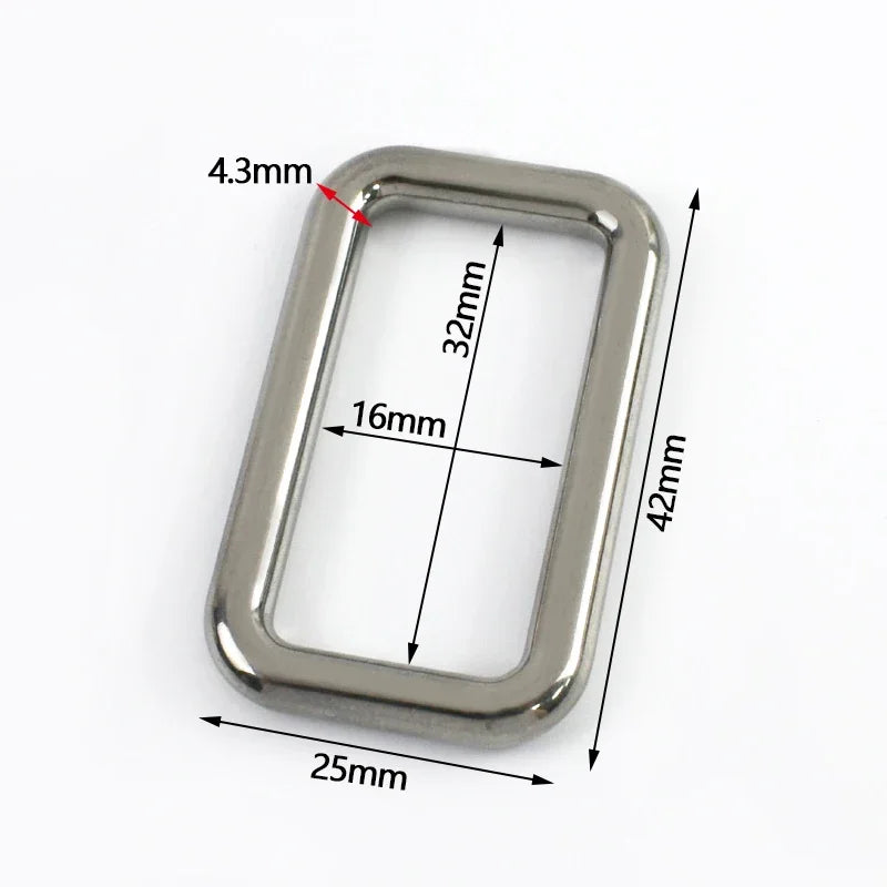 2 bis 10 Stück massive quadratische Ringschnallen aus Edelstahl 304