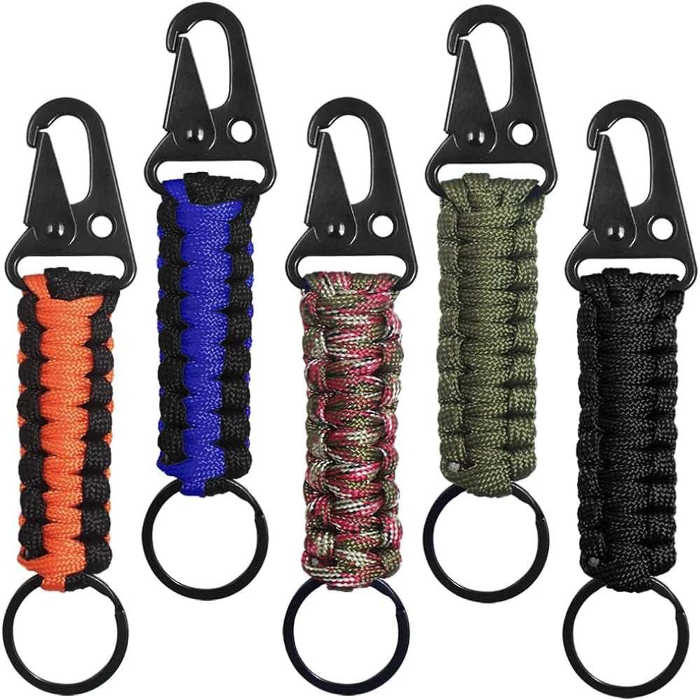 Paracord Schlüsselanhänger mit Karabiner und Survival-Set für Outdoor