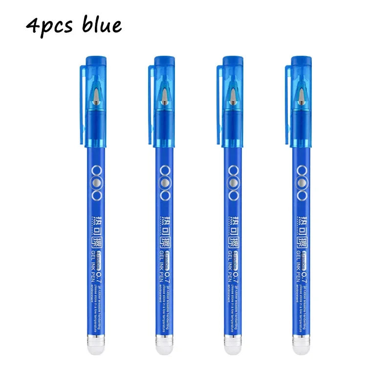 4er Set 0,7 mm wärmelöschbare Gelstifte für Schule und Büro