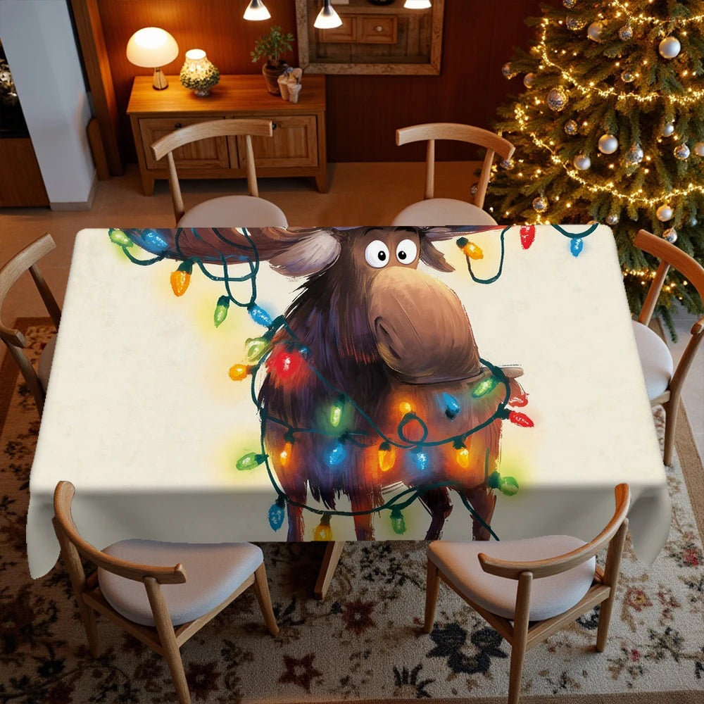 Lustige Tier Digitale Tischdecke wasserdicht für Küche und Party