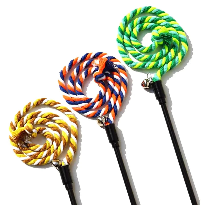 Interaktiver Katzen Teasing-Stab mit Seil – Kauen Verfolgen Spielspaß