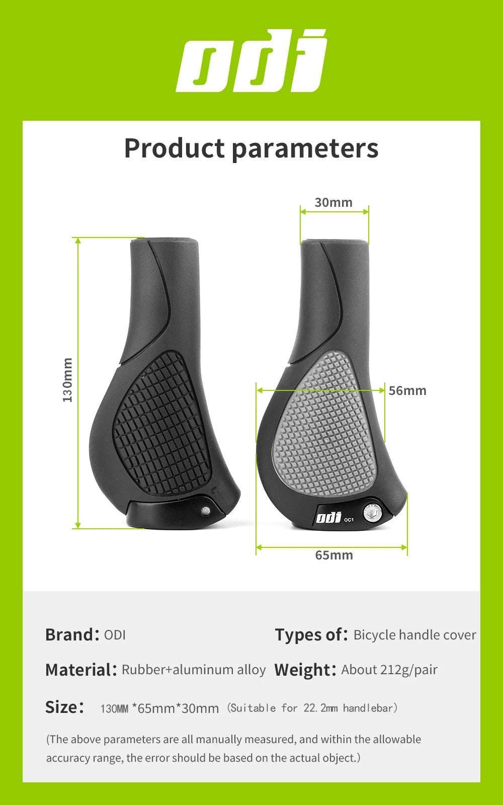 Ergonomische Fahrradgriffe mit rutschfestem Gummi und großem Pad
