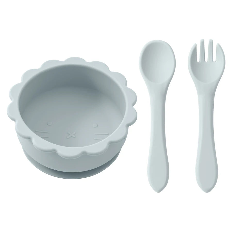 BPA-freie Silikon Baby Fütterschüssel mit Besteck Saugnapf für Kinder