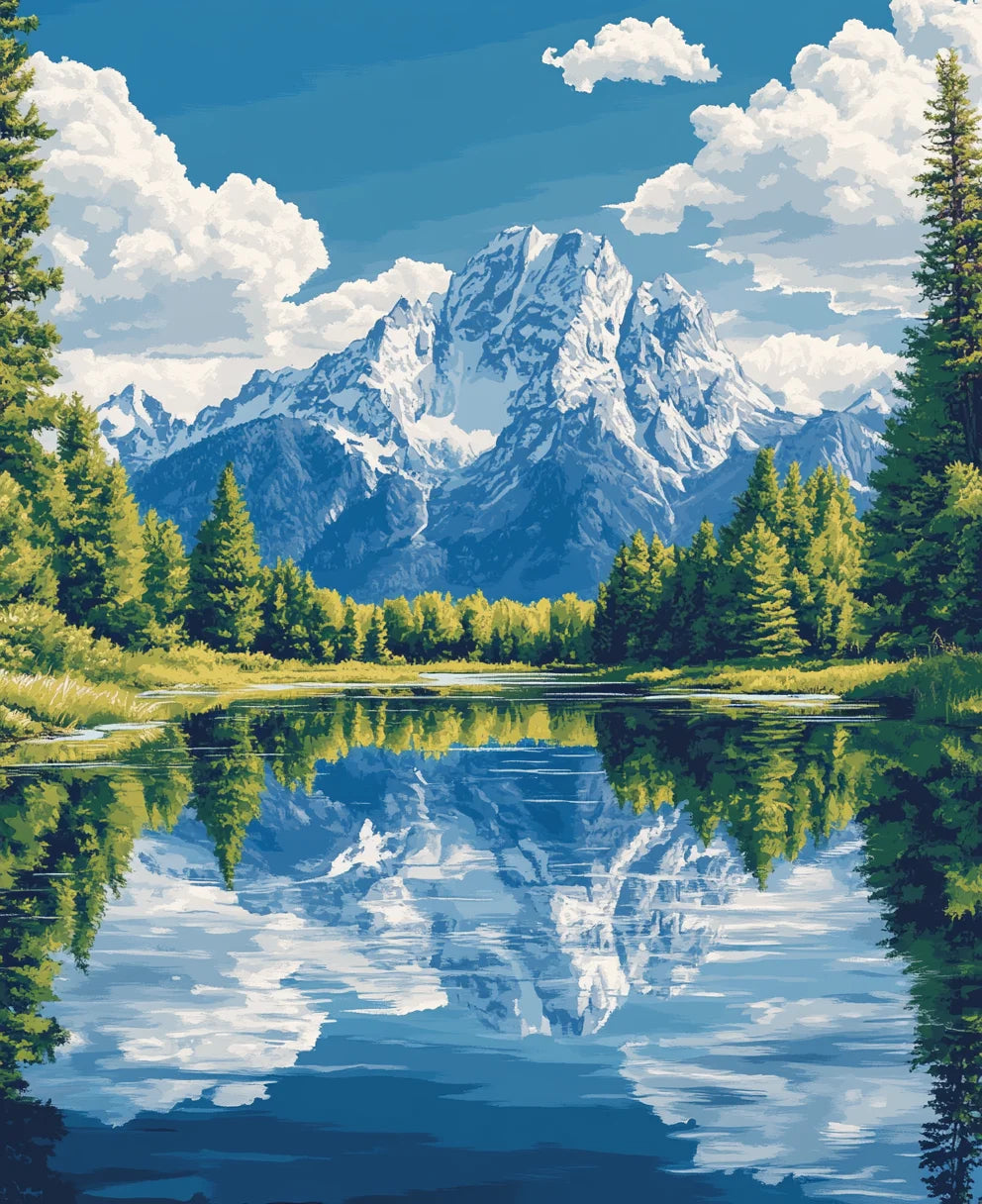 Leinwand Malen nach Zahlen Aquarell Landschaft DIY Ölgemälde 40x50 bis 60x75cm