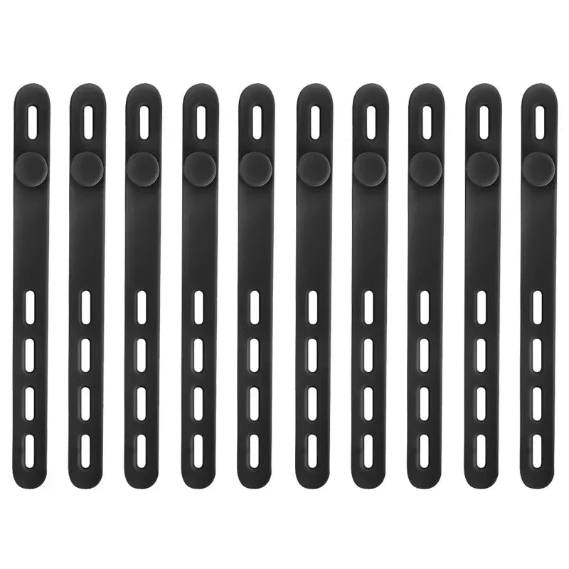 Verstellbare Silikon-Kabelbinder für flexibles Kabelmanagement am Schreibtisch