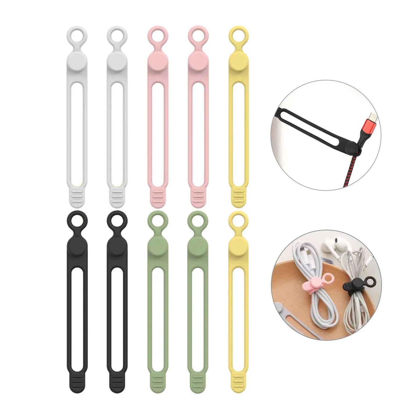Flexible Silikon Kabelbinder für Ordnung Zuhause, Büro - Reisen