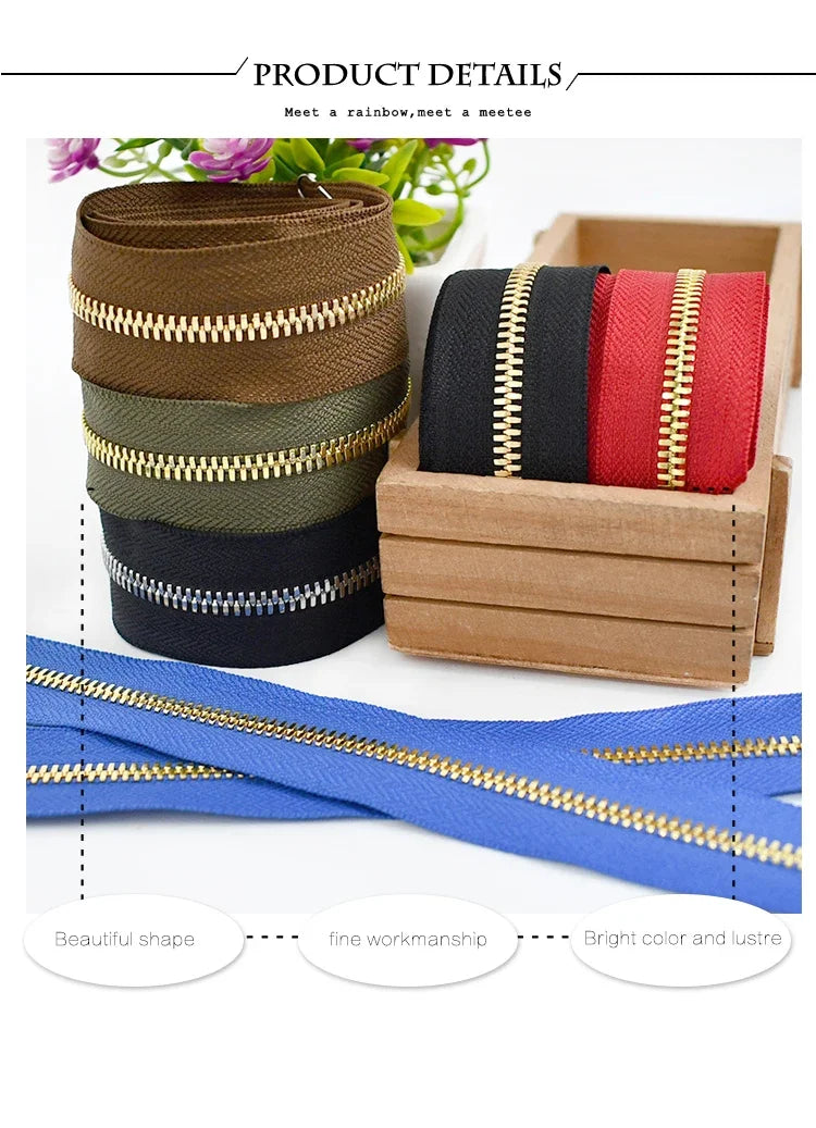 Metall-Reißverschluss Offenes Ende Zwei-Wege Reißverschlüsse Gold Silber-Yabubest - Home & More