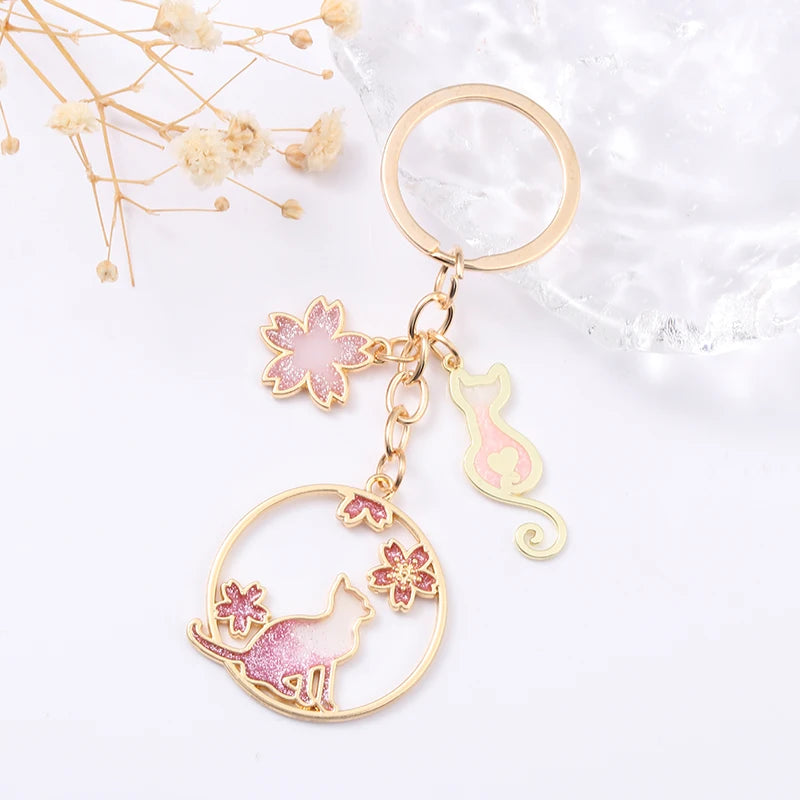 Blumen Schlüsselanhänger mit Kirschblüten-Design für Frauen - Mädchen