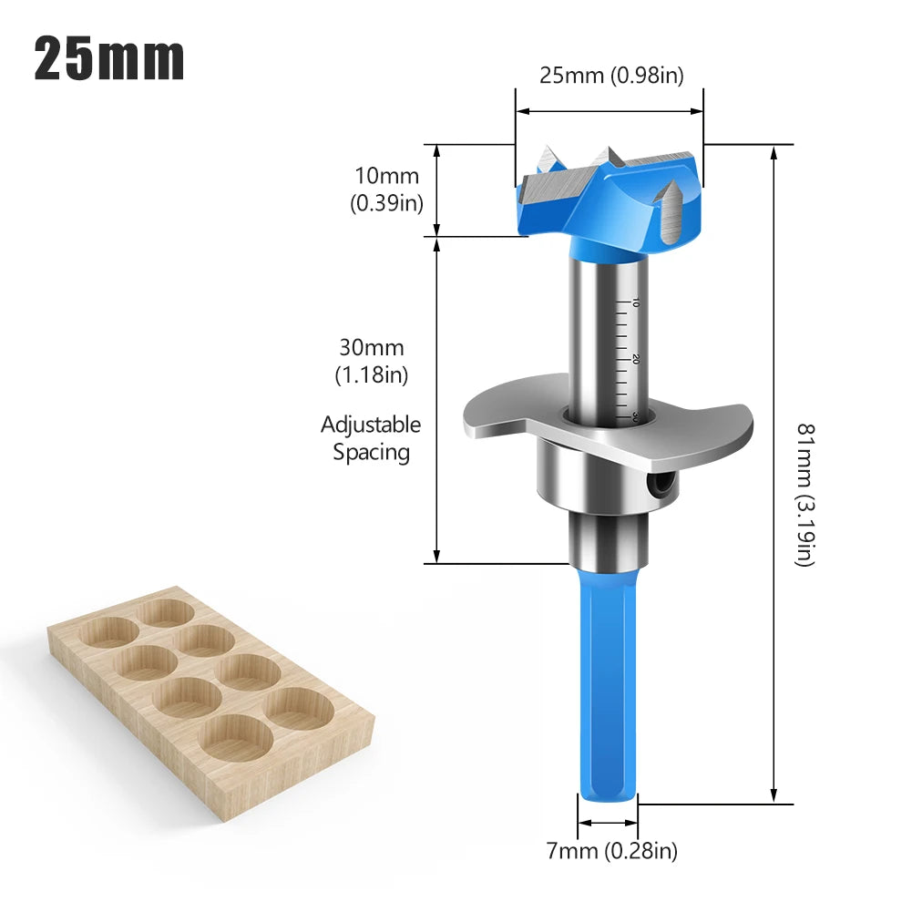 Einstellbarer sechseckiger Griff-Holzbearbeitungsloch-Bohrer mit harter Legierung