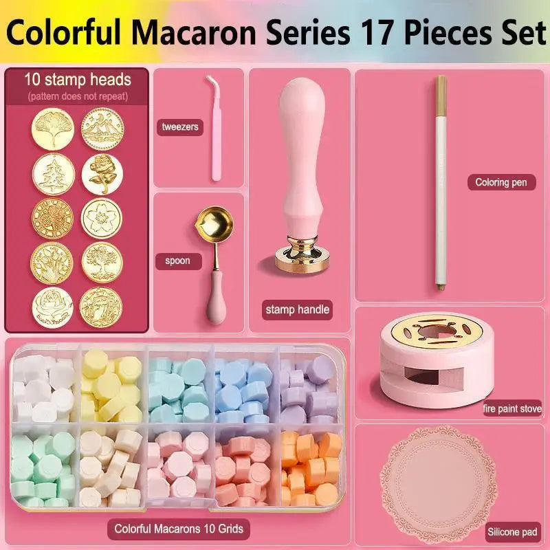 Dekoratives Wachs Siegel Stempel Set zum Basteln