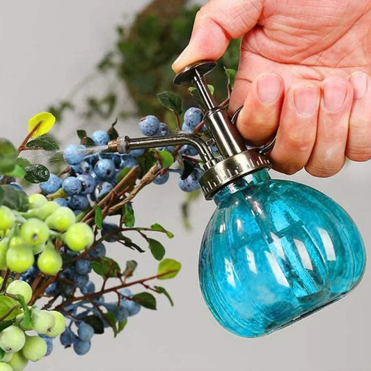 Vintage Glas Gießkanne mit Luftdruck-Spray für Garten und Haushalt