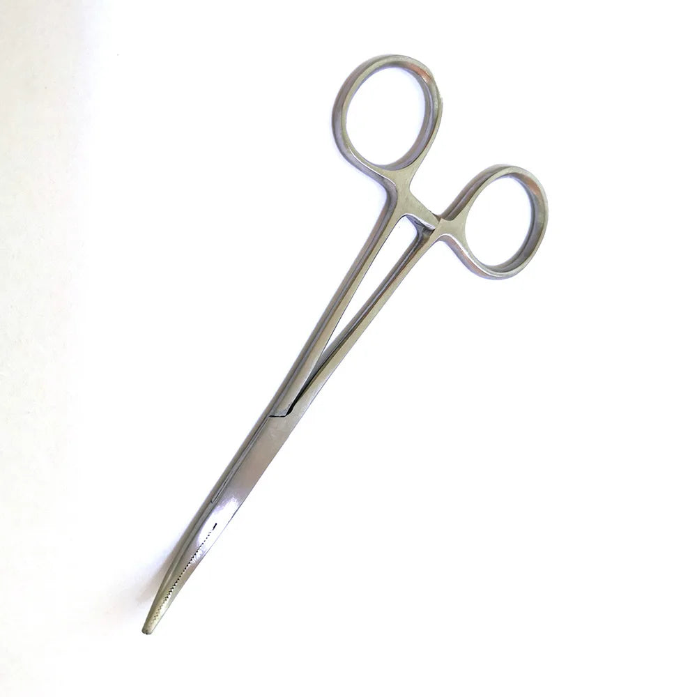Präzise - Robust: 12,5cm Edelstahl Zange mit gebogener Spitze für Angeln - Hobby