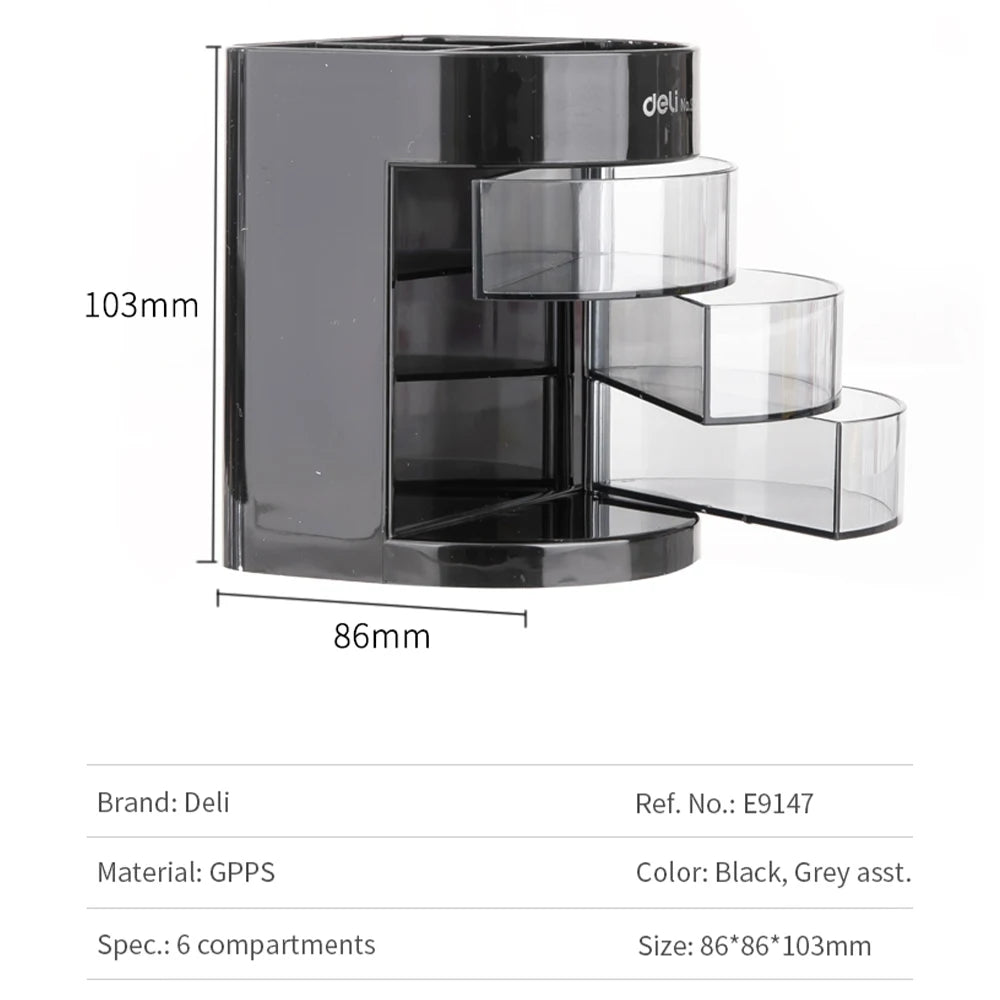 Multifunktionaler quadratischer Stifthalter aus PVC für Schreibtisch