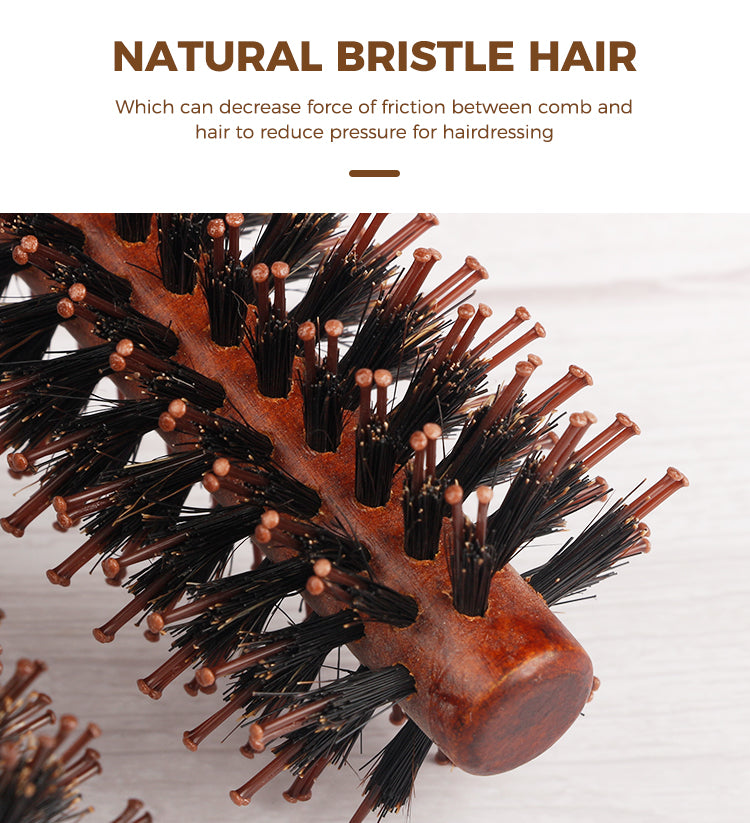 Natürlicher Wildschwein Borsten Haar Kamm mit Holzgriff