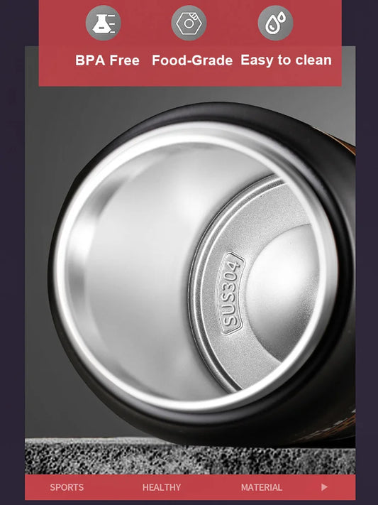 Premium Edelstahl-Thermoskanne mit Strohhalm, 24h kalt - 8h heiß, BPA-frei