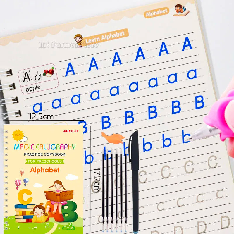 Wiederverwendbares 3D Lernbuch für Kinder zum Schreiben üben