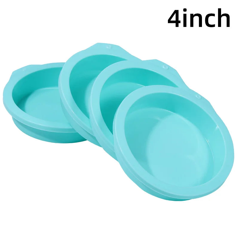 Silikon Kuchenform Set 4 6 8 Zoll Runde Backformen für Mehrschicht Kuchen