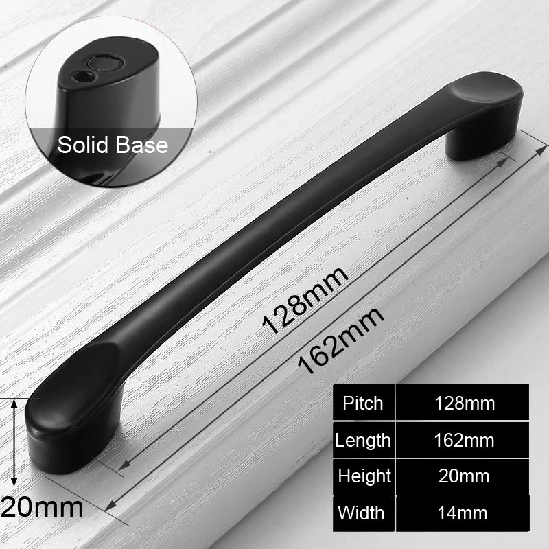 Moderne Schwarze Möbelgriffe Aluminium Schrank Schubladen Knöpfe versch. Lochabstände