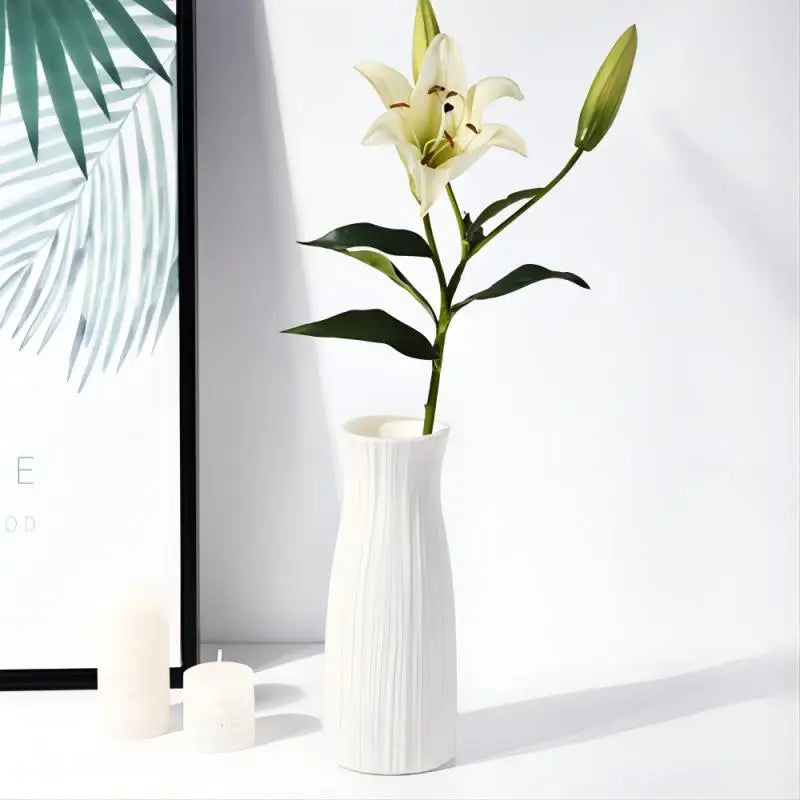 Kleine Kunststoff Vase Nordic Stil Weiß Rutschfest Für Wohnzimmer Deko